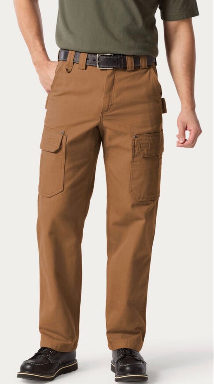 Duluth Trading Co Fire Hose Relaxed Fit Cargo Work Pants Mens 38X30 Khaki Brown